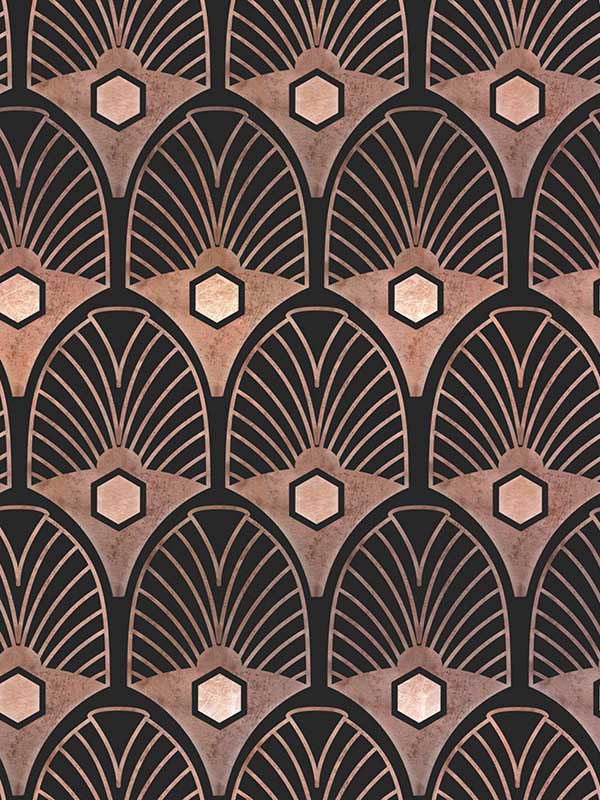 Obsession wallpaper in copper black color - pattern number WP20229 - by Mind the Gap in the Designer Collection II collection