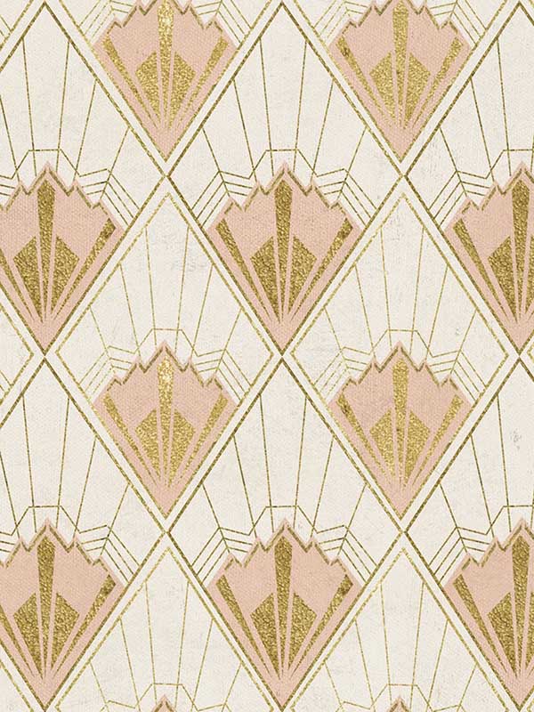 Revival wallpaper in gold taupe pink color - pattern number WP20232 - by Mind the Gap in the Designer Collection II collection
