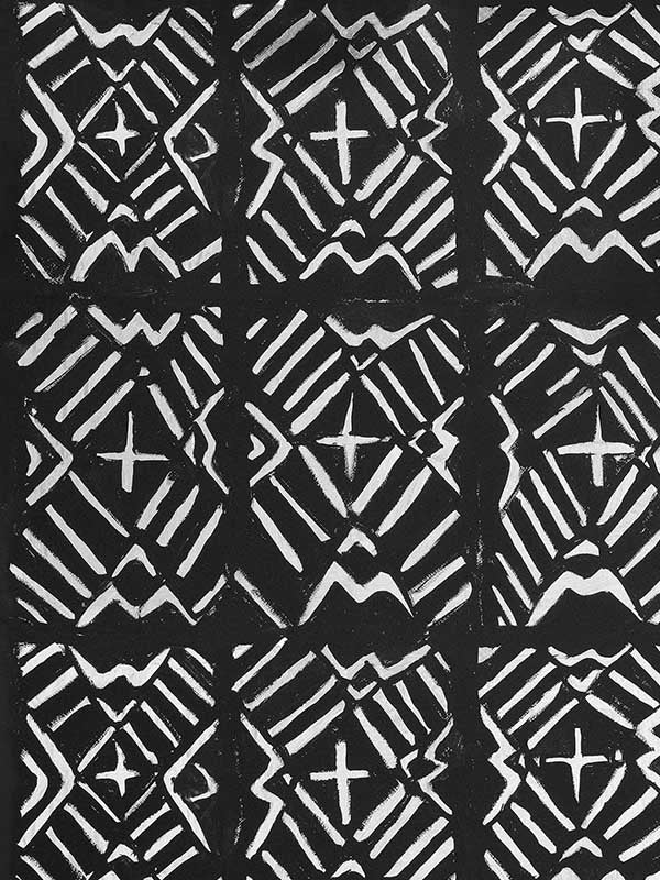 Bamana fabric in black white color - pattern number WP20410 - by Mind the Gap in the Compendium collection