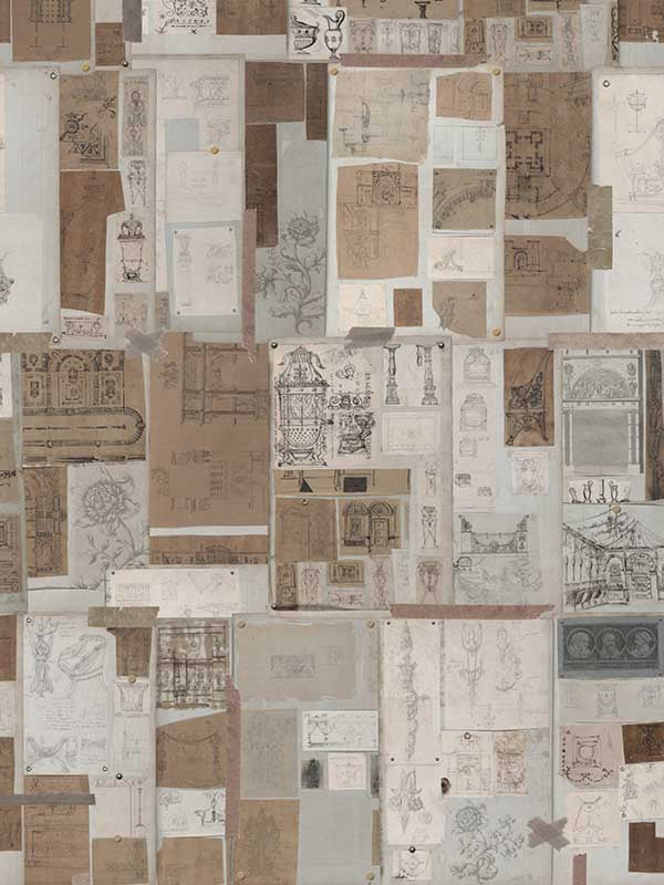 The Sketch Book wallpaper in brown grey taupe color - pattern number WP20424 - by Mind the Gap in the Compendium collection