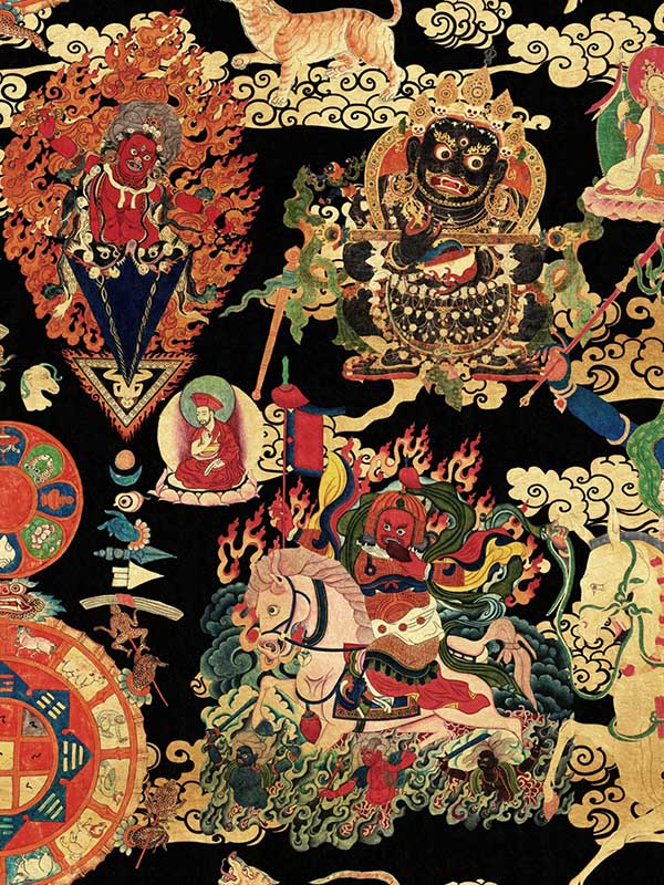 Tibetan Tapestry fabric in metallic edition color - pattern number WP20450 - by Mind the Gap in the Compendium collection
