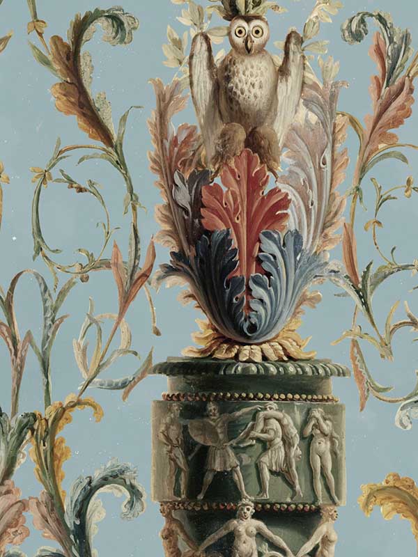 Le Jardin wallpaper in secret blue green red taupe color - pattern number WP20461 - by Mind the Gap in the Compendium collection