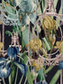 Fleurs DIris wallpaper in anthracite blue green yellow color - pattern number WP20477 - by Mind the Gap in the Compendium collection