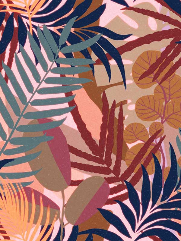 Jardin Del Sol wallpaper in red brown blue orange color - pattern number WP20493 - by Mind the Gap in the Compendium collection