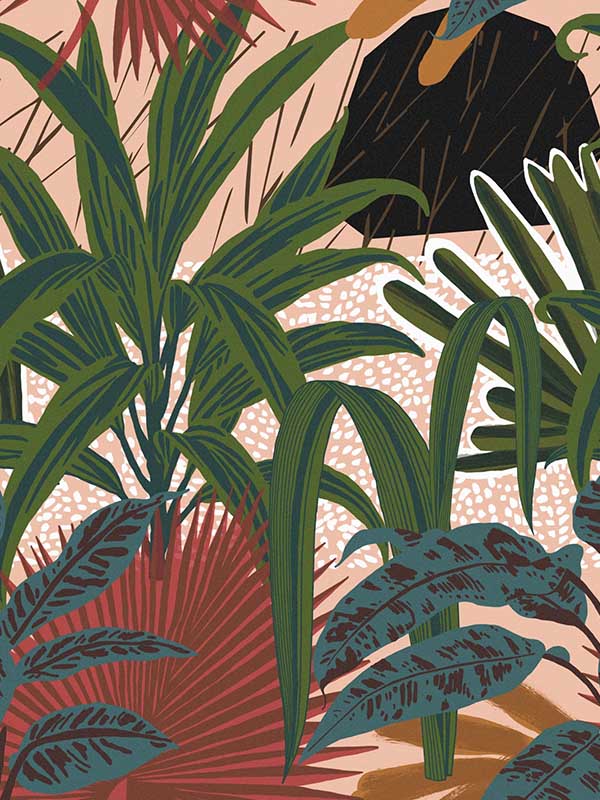 Jardin Imaginario wallpaper in taupe green red color - pattern number WP20495 - by Mind the Gap in the Compendium collection