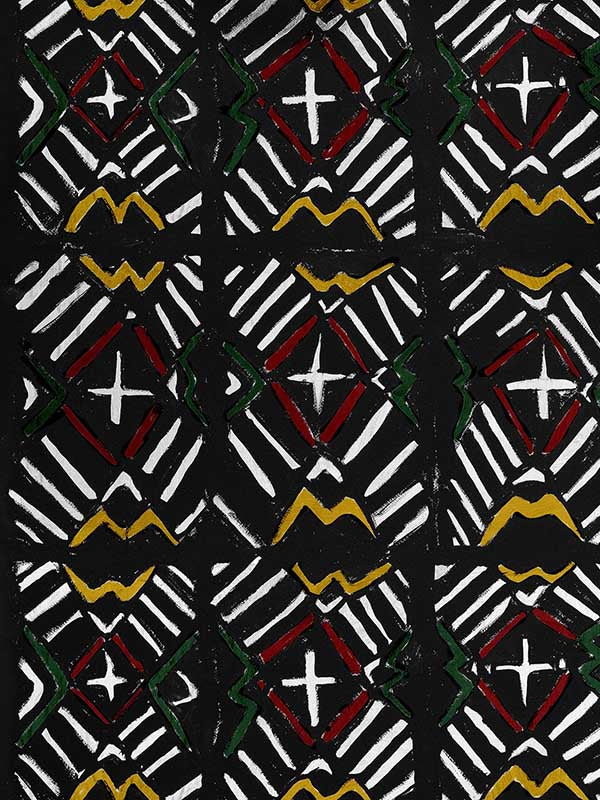 Bamana Recoloured wallpaper in black red yellow white color - pattern number WP20498 - by Mind the Gap in the Compendium collection