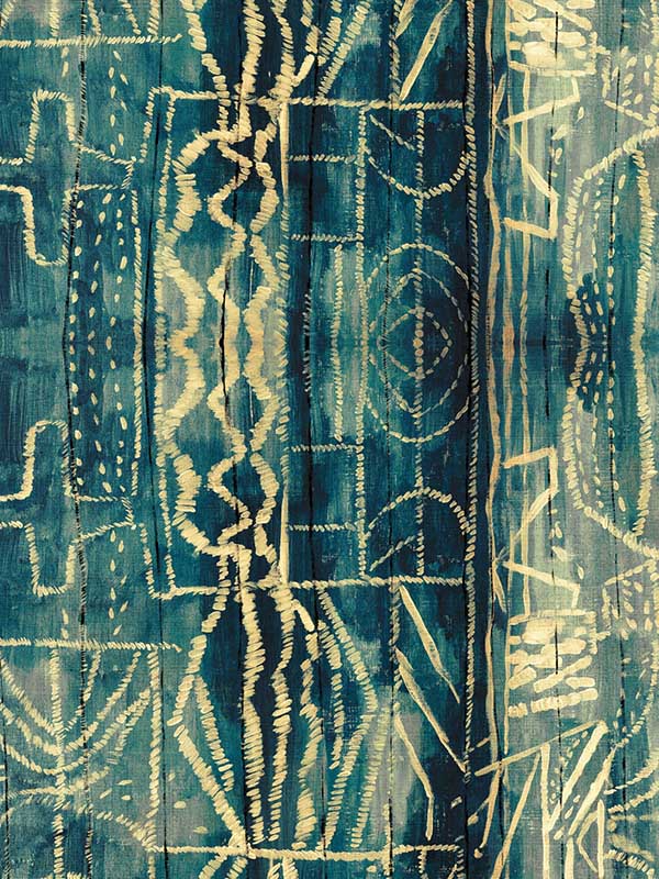 Bamileke wallpaper in blue taupe color - pattern number WP20499 - by Mind the Gap in the Compendium collection