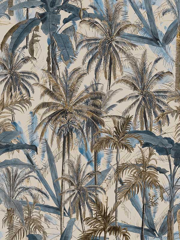 The Jungle wallpaper in smoke blue color - pattern number WP20524 - by Mind the Gap in the Compendium collection