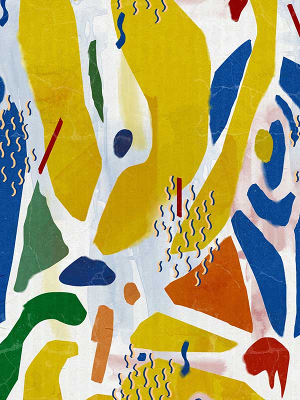 Extravagancy wallpaper in yellow blue green white color - pattern number WP20534 - by Mind the Gap in the Compendium collection