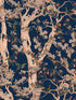 The Sacred Tree fabric in indigo blue peach red taupe color - pattern number WP20592 - by Mind the Gap in the Compendium Volume 2 collection