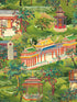 Yuyuan fabric in green red yellow taupe color - pattern number WP20593 - by Mind the Gap in the Compendium Volume 2 collection