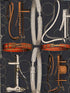 Equestrian Equipment wallpaper in dark athracite brown red color - pattern number WP20632 - by Mind the Gap in the Compendium Volume 2 collection