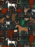 The Jockey wallpaper in faded green anthracite brown red color - pattern number WP20643 - by Mind the Gap in the Compendium Volume 2 collection