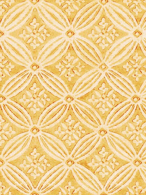 Kalamkari wallpaper in citrus yellow taupe color - pattern number WP30117 - by Mind the Gap in the Compendium Volume 2 collection