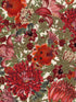 The Flowering fabric in red green white color - pattern number WP20551 - by Mind the Gap in the Transylvanian Roots collection