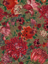 The Flowering fabric in green red color - pattern number WP20552 - by Mind the Gap in the Transylvanian Roots collection