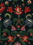 Zabola fabric in black green red taupe color - pattern number WP20558 - by Mind the Gap in the Transylvanian Roots collection