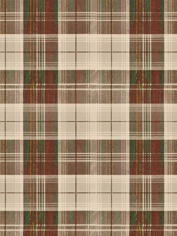 Countryside Plaid wallpaper in leather green yellow color - pattern number WP30012 - by Mind the Gap in the Transylvanian Roots collection