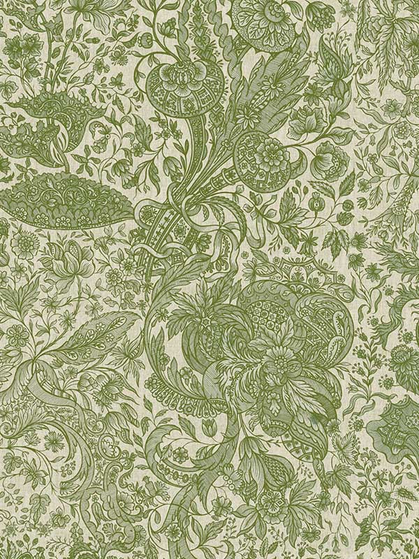 Sarkozi Embroidery wallpaper in herbal beige color - pattern number WP30026 - by Mind the Gap in the Transylvanian Roots collection