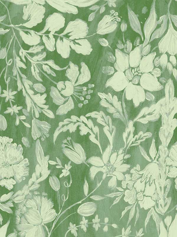 Flowery Ornament wallpaper in bud green white color - pattern number WP30035 - by Mind the Gap in the Transylvanian Roots collection