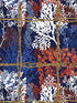 Corallia fabric in dark indigo red black white yellow color - pattern number WP20563 - by Mind the Gap in the Sundance Villa collection