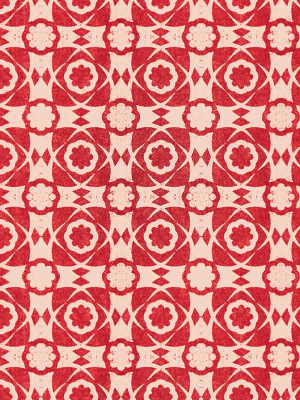 Aegean Tiles wallpaper in red color - pattern number WP30052 - by Mind the Gap in the Sundance Villa collection