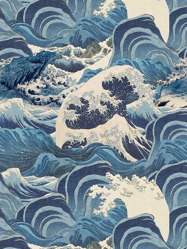 Sea Waves fabric in light blue color - pattern number WP30060 - by Mind the Gap in the Sundance Villa collection