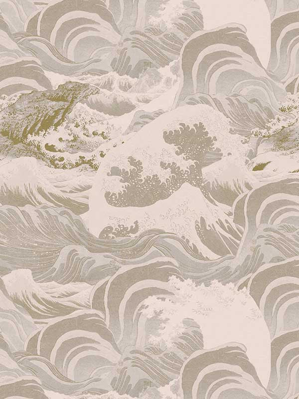 Sea Waves fabric in neutral color - pattern number WP30061 - by Mind the Gap in the Sundance Villa collection