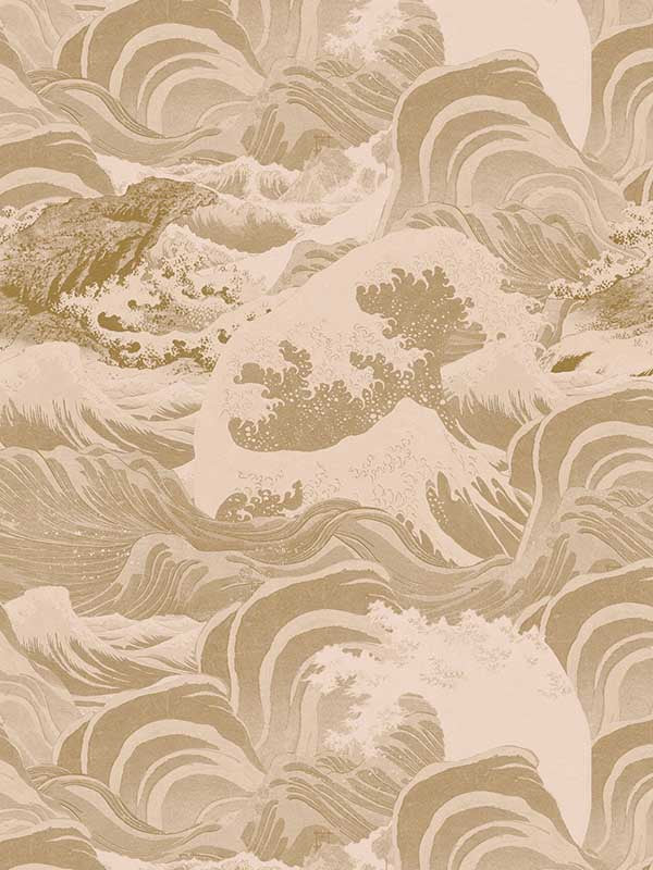 Sea Waves fabric in taupe color - pattern number WP30062 - by Mind the Gap in the Sundance Villa collection
