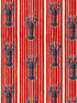 Mediterranean Lobsters wallpaper in red color - pattern number WP30064 - by Mind the Gap in the Sundance Villa collection