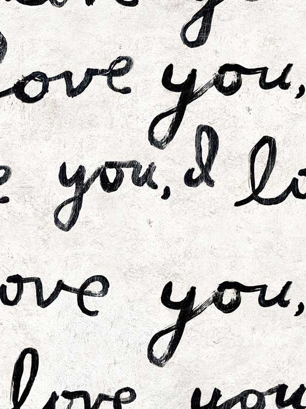 I Love You I Love You wallpaper in white black color - pattern number WP20272 - by Mind the Gap in the Sugarboo collection