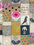 Collage fabric in taupe brown red blue color - pattern number WP20282 - by Mind the Gap in the Sugarboo collection