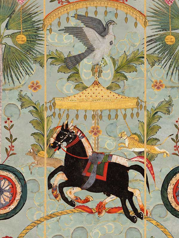Yennayer wallpaper in agate mint yellow black green red color - pattern number WP20751 - by Mind the Gap in the Tales of Maghreb collection