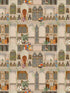 The Kasbah fabric in taupe green red blue color - pattern number WP20755 - by Mind the Gap in the Tales of Maghreb collection