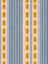 Mouassine fabric in turmeric blue yellow taupe color - pattern number WP20758 - by Mind the Gap in the Tales of Maghreb collection