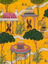 Maghreb Turmeric fabric in yellow green pink white color - pattern number WP20760 - by Mind the Gap in the Tales of Maghreb collection