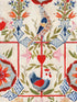 The Bird House fabric in taupe red pink blue green color - pattern number WP20676 - by Mind the Gap in the Tyrol collection