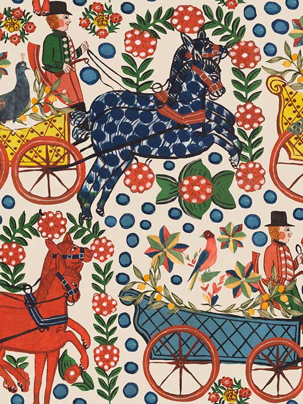 Fasnacht fabric in taupe red blue green color - pattern number WP20680 - by Mind the Gap in the Tyrol collection