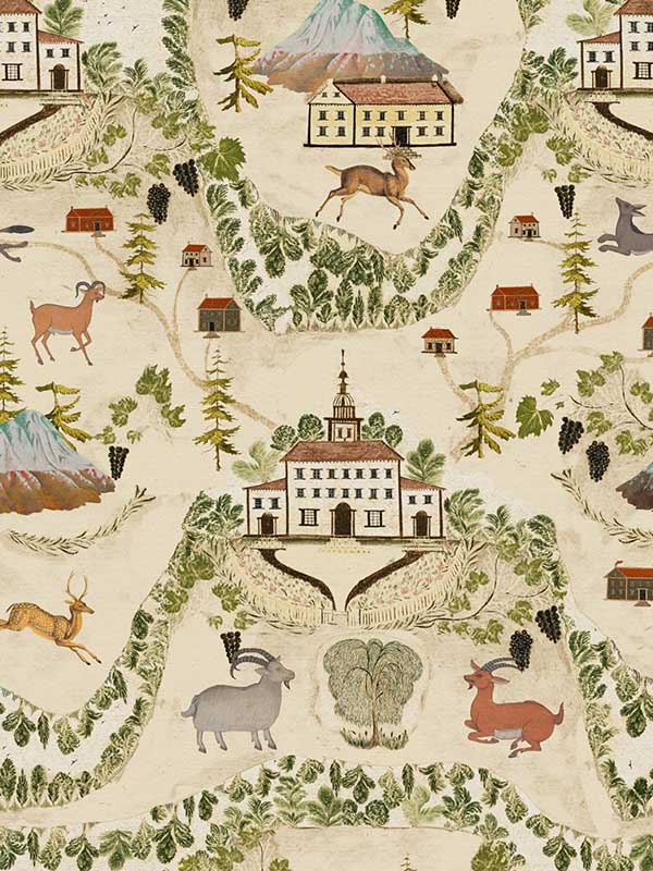 Galtur Of Tyrol fabric in taupe color - pattern number WP20688 - by Mind the Gap in the Tyrol collection