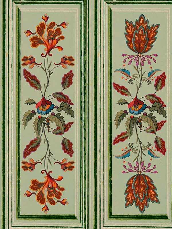 Tyrolean Panel fabric in alpen green color - pattern number WP20699 - by Mind the Gap in the Tyrol collection