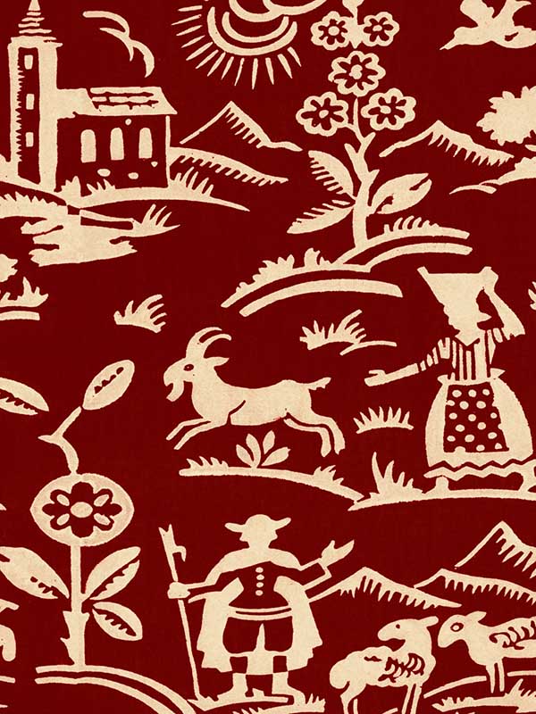 Brixen wallpaper in maroon color - pattern number WP30137 - by Mind the Gap in the Tyrol collection