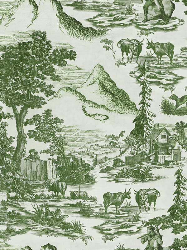 Toile Du Tyrol wallpaper in evergreen color - pattern number WP30146 - by Mind the Gap in the Tyrol collection