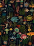 Oceania fabric in green blue red black color - pattern number WP20304 - by Mind the Gap in the Wallpaper Collectables collection
