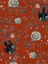 Black Bird fabric in red blue black color - pattern number WP20305 - by Mind the Gap in the Wallpaper Collectables collection