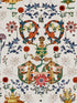 Transylvania Folk fabric in red yellow blue taupe color - pattern number WP20313 - by Mind the Gap in the Wallpaper Collectables collection
