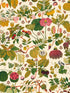 Asian Fruits And Flowers fabric in green taupe pink color - pattern number WP20315 - by Mind the Gap in the Wallpaper Collectables collection