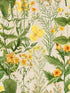 Mimulus fabric in green yellow taupe color - pattern number WP20323 - by Mind the Gap in the Wallpaper Collectables collection