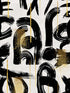 Gestural Abstraction fabric in black white gold color - pattern number WP20332 - by Mind the Gap in the Wallpaper Collectables collection