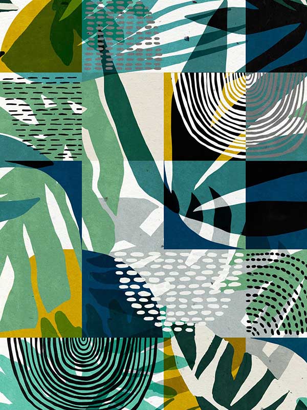 Wilderness wallpaper in green blue taupe color - pattern number WP20336 - by Mind the Gap in the Wallpaper Collectables collection