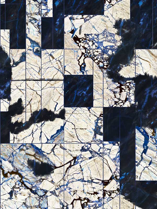 Tribeca Inverted wallpaper in taupe blue black color - pattern number WP20354 - by Mind the Gap in the Wallpaper Collectables collection
